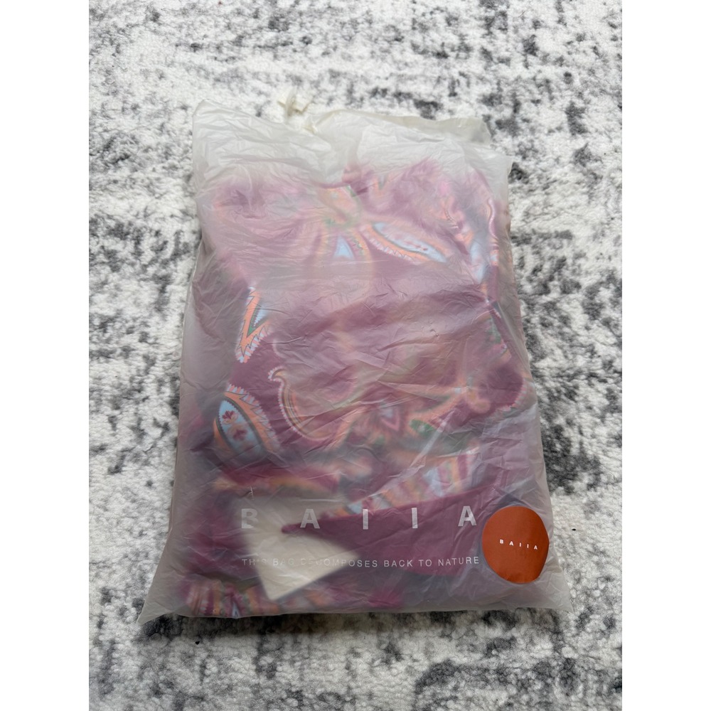 BAIIA Reversible 5-Piece Bikini Magenta Paisley Wrap Women's 14 NEW - Picture 8 of 10